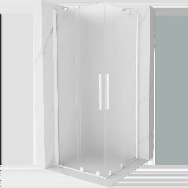 Mexen Velar Duo posuvná sprchová kabína 90 x 90 cm, mráz, biela - 871-090-090-32-20