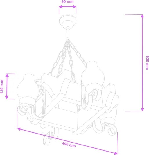 Brilagi - Luster na reťazi QUEEN 4xE14/40W/230V buk