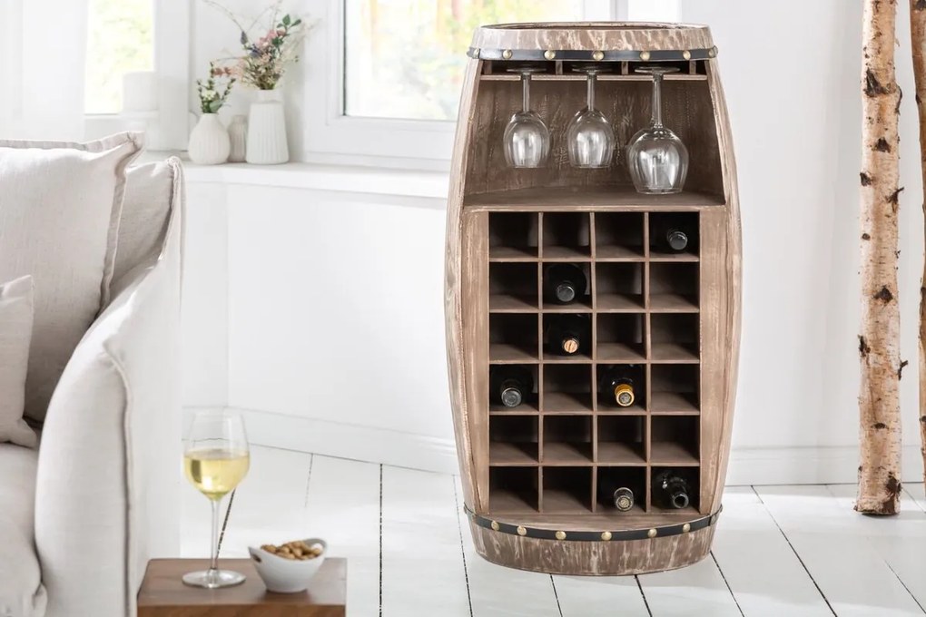 Regál na víno Winebar 97 cm prírodný