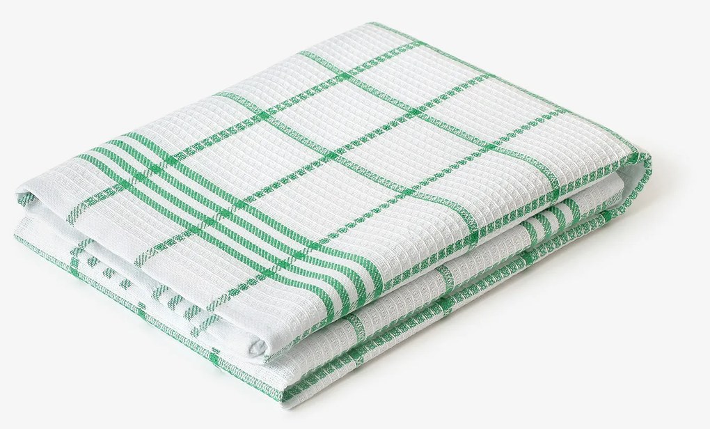 Goldea kuchynská vaflová utierka - zelené prúžky 50 x 70 cm