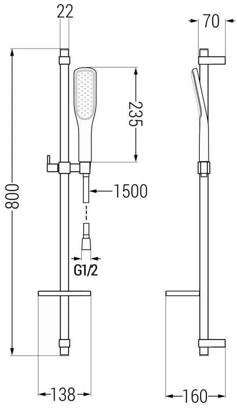 Mexen sprchový set DQ49, čierna/zlatá, 785494581-57