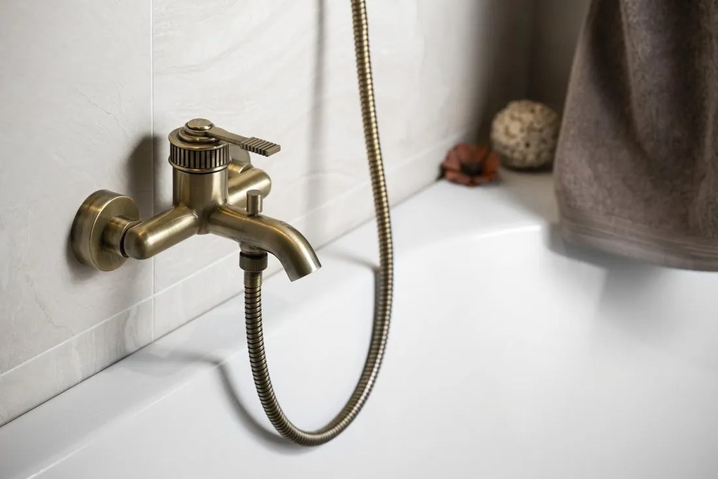 Sapho Sapho, VERSI podomietková sprchová/vaňová batéria, ručná sprcha, 2 výstupy, bronz, RV052/18