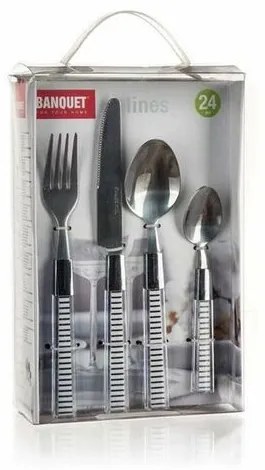 Banquet Sada nehrdzavejúcich príborov s plastovou rukoväťou LINES, 24 ks