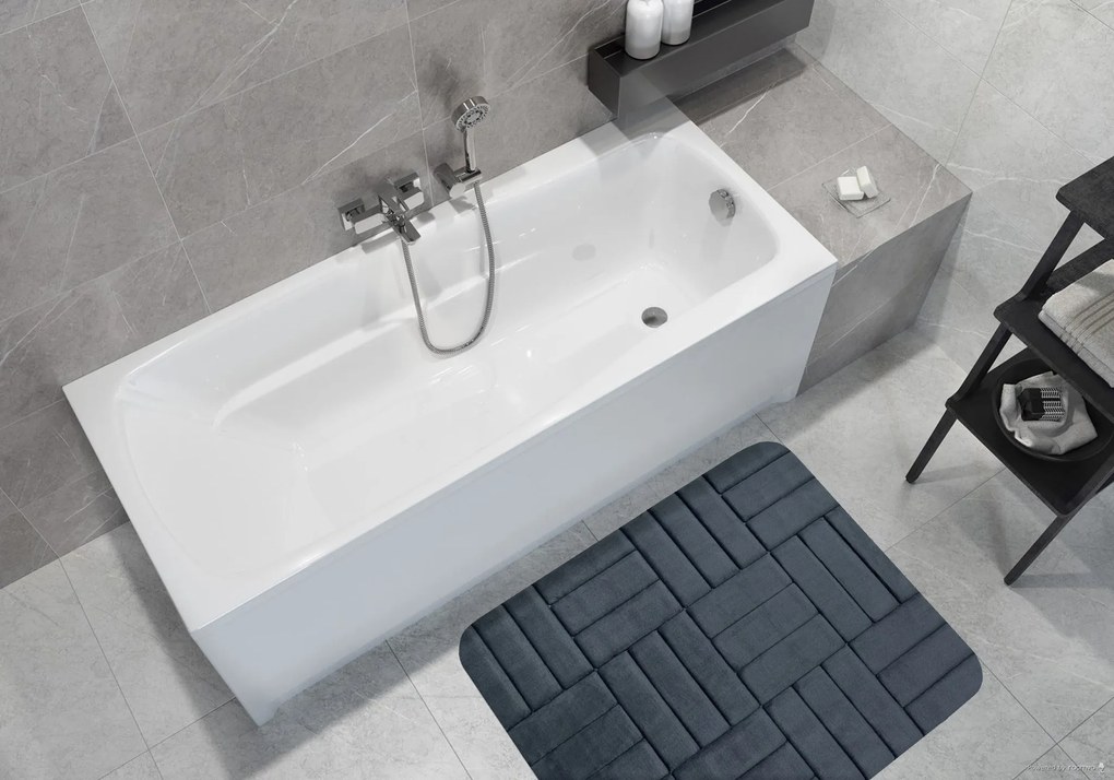 BO-MA, Protišmyková kúpeľňová predložka 3D 667 dark grey, 50x80, šedá, kúpeľňa