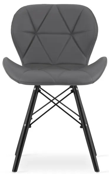 Set štyroch jedálenských stoličiek LAGO ekokoža sivé (čierne nohy) 4ks