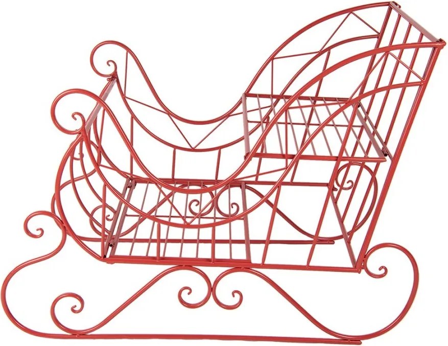 Christmas Sleigh Large 90x51x68 Cm Red Metal - 90*51*68 cm