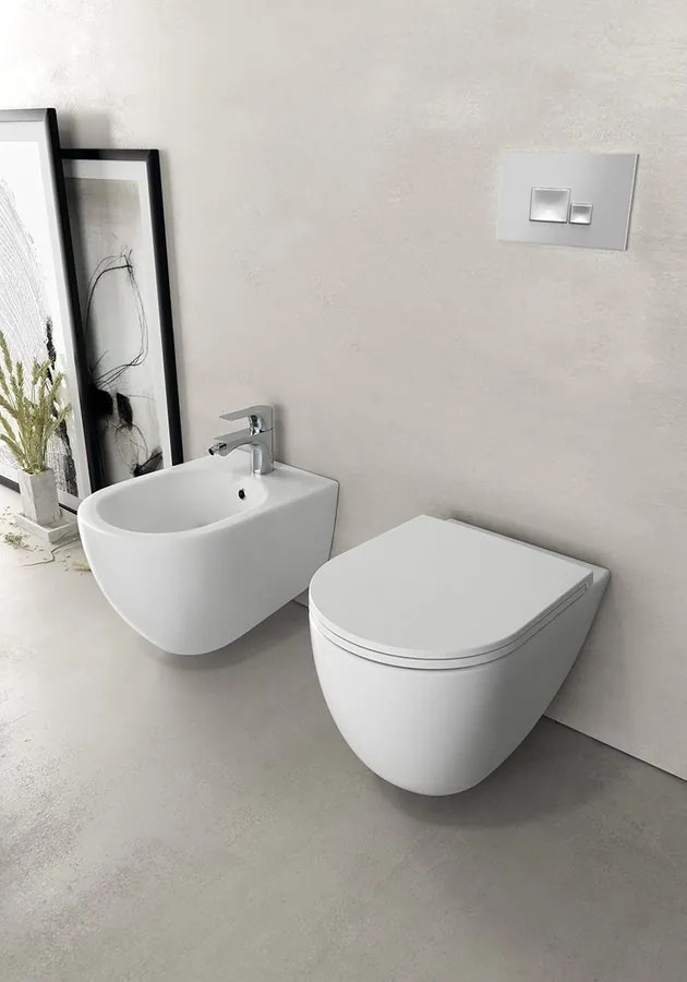 Isvea Isvea, INFINITY závesná WC misa, Rimless, 36,5x53cm, matná biela, 10NF02005-2L