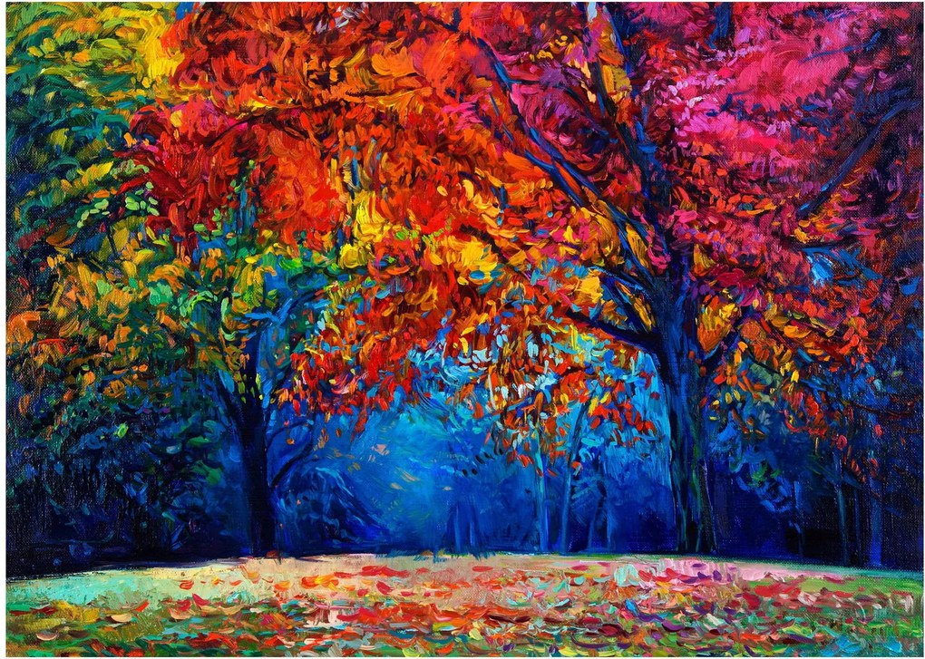 Sklenený obraz maľby prírody (70x50 cm)