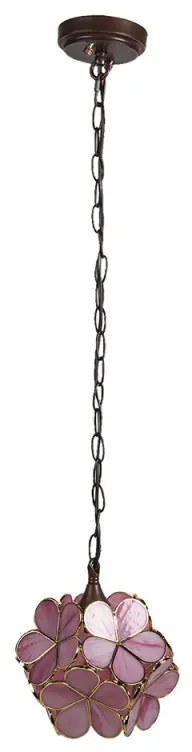 Tiffany vitrážový luster Ø21 KVIETKY PINK