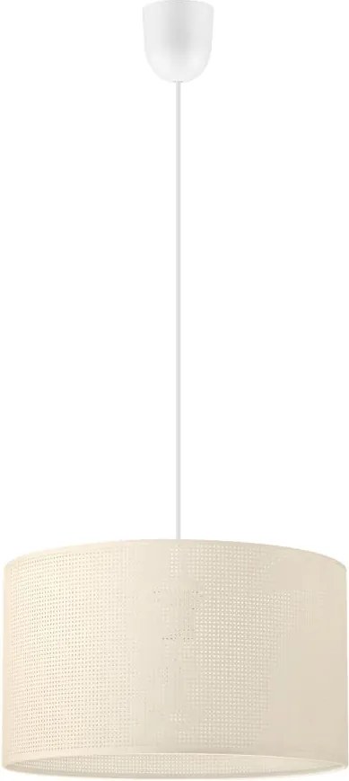 Závesné svietidlo na lanku SIRJA PLISADO 1xE27/15W/230V pr. 35 cm krémové
