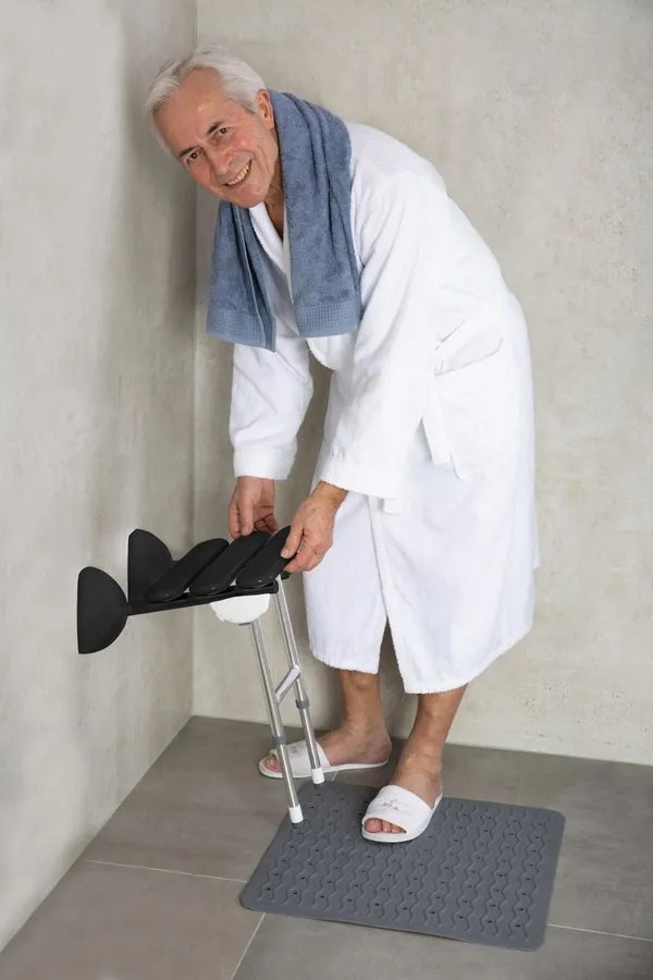 Ridder Ridder, HANDICAP sklopné sedátko do sprchy s podperou, 38x36cm, čierny, A140110-1