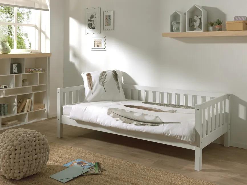 Detská jednolôžková posteľ z masívu borovica biela 68cm 90x200cm