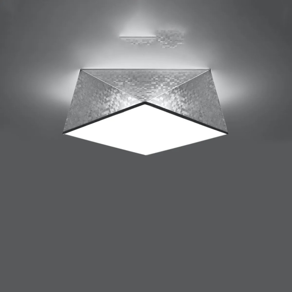 Stropné svietidlo Hexa, 1x sivé plastové tienidlo, (biely plast), (35 cm)