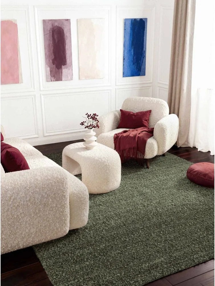 Zelený ručne tkaný koberec z materiálu buklé 160x230 cm Notting Hill Portobello – Ted Baker