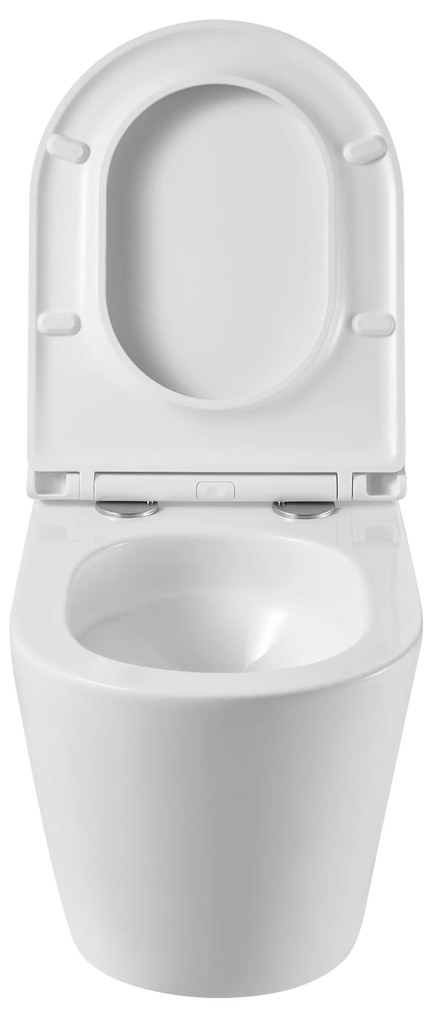 Erga Lily, závesná WC misa Rimless Tornado Flush 490x370x360 mm + toaletné sedadlo s pomalým zatváraním, biela, ERG-LILY-CE-93-001