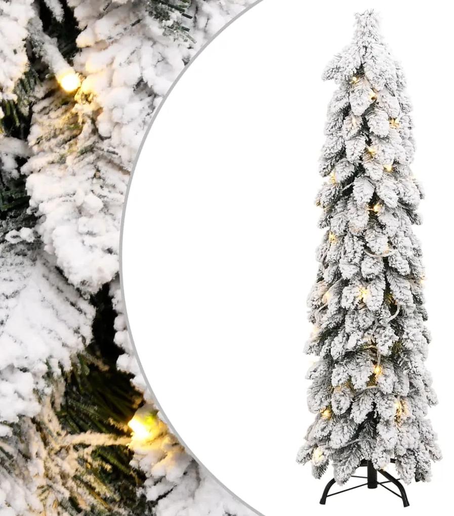 Osvetlený umelý vianočný stromček s 80 LED, zasnežený 150 cm 357697