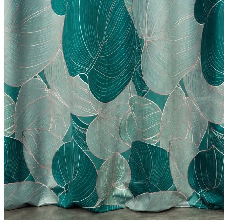 DECOREUM Zamatový záves s potlačou 140 cm x 270 cm viacfarebná 100 % polyester Rozmer varianty: 140 cm x 250 cm, Farba varianty: Hnedá 105448