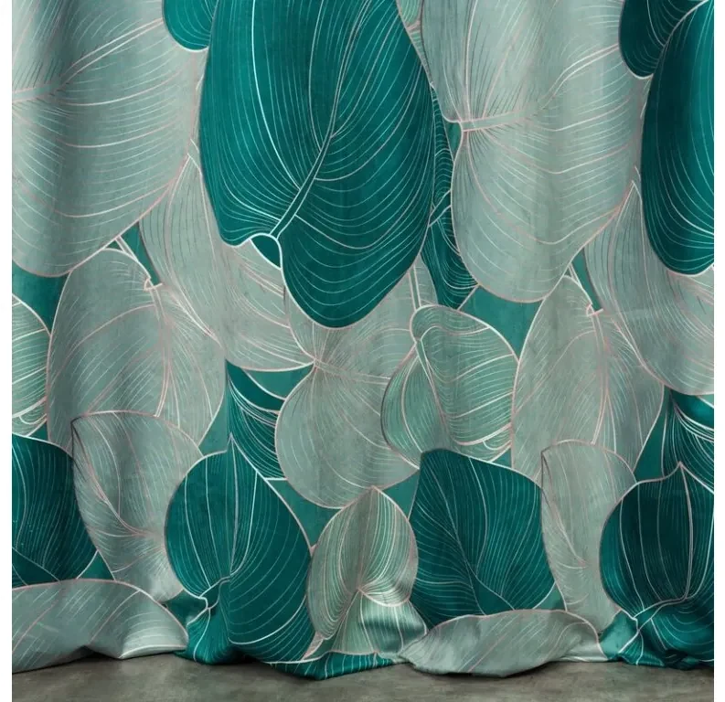 DECOREUM Zamatový záves s potlačou 140 cm x 270 cm viacfarebná 100 % polyester Rozmer varianty: 140 cm x 270 cm, Farba varianty: Granátová 105448