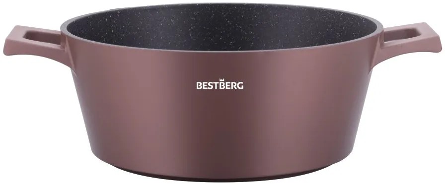 bestBerg BBN-1014C 14-dielna prémiová súprava riadu s nepriľnavým mramorovým povrchom / meď