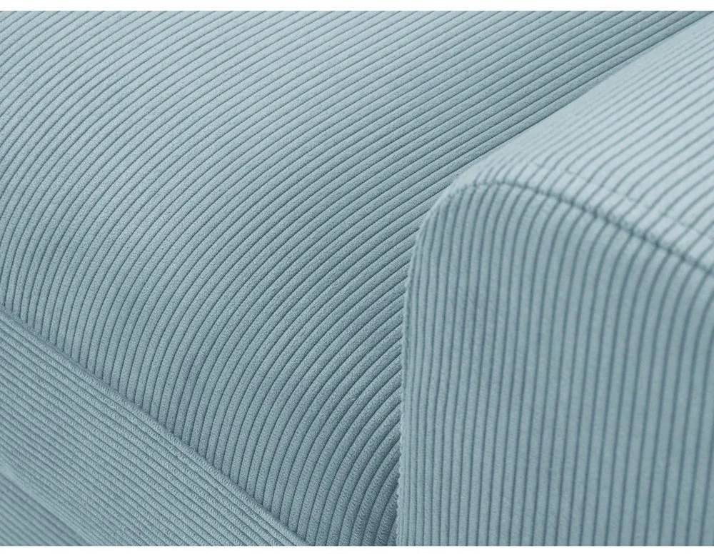 Svetlomodrá menčestrová rozkladacia/s úložným priestorom rohová pohovka (ľavý roh/s leňoškou) Kyoto – Cosmopolitan Design