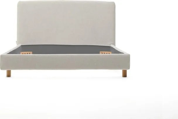 Sivá čalúnená jednolôžková posteľ bez roštu 90x200 cm Valma – Kave Home