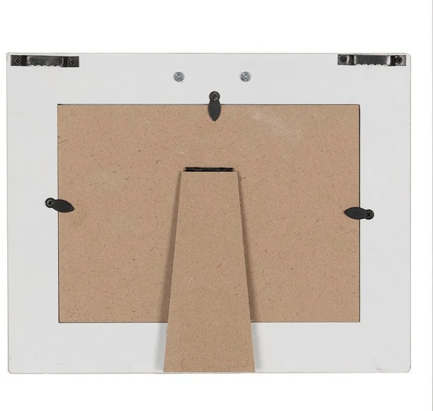 Béžový antik drevený fotorámik s anjelskými krídlami - 24*3*19 cm / 18*13cm