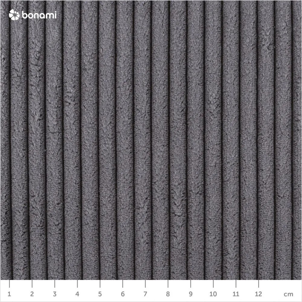 Tmavosivá čalúnená dvojlôžková posteľ s úložným priestorom s roštom 140x200 cm Mattis Cord – Meise Möbel