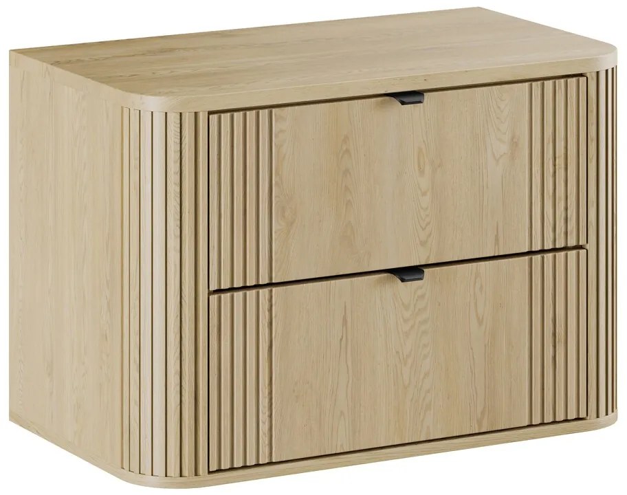 Závěsná skříňka pod umyvadlo Ovalia s deskou 80 cm dub Cremona