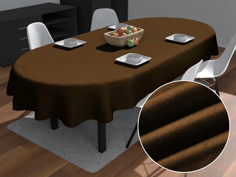 Biante Oválny obrus/imitácia brúsenej kože Alcantara ALC-017 Hnedý hrdzavý 50x100 cm