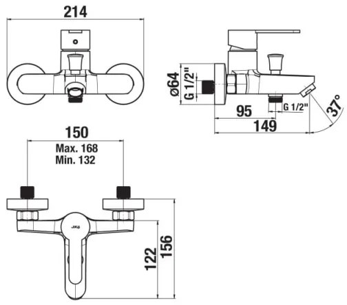JIKA H3211Z70044001 - Vaňová batéria LYRA lesklý chróm