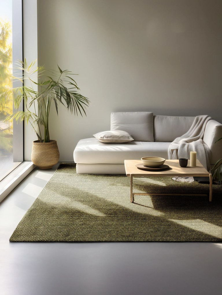 Hanse Home, Kusový koberec Bouclé Jute 105977 Jungle Green, 190x280, zelená, chodba / predsieň