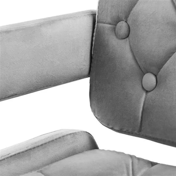 LuxuryForm DESIGN Kreslo ADRIA VELUR na čiernej podstave s kolieskami - šedé