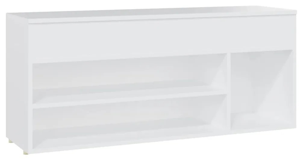 vidaXL Lavica na topánky biela 105x30x45 cm drevotrieska