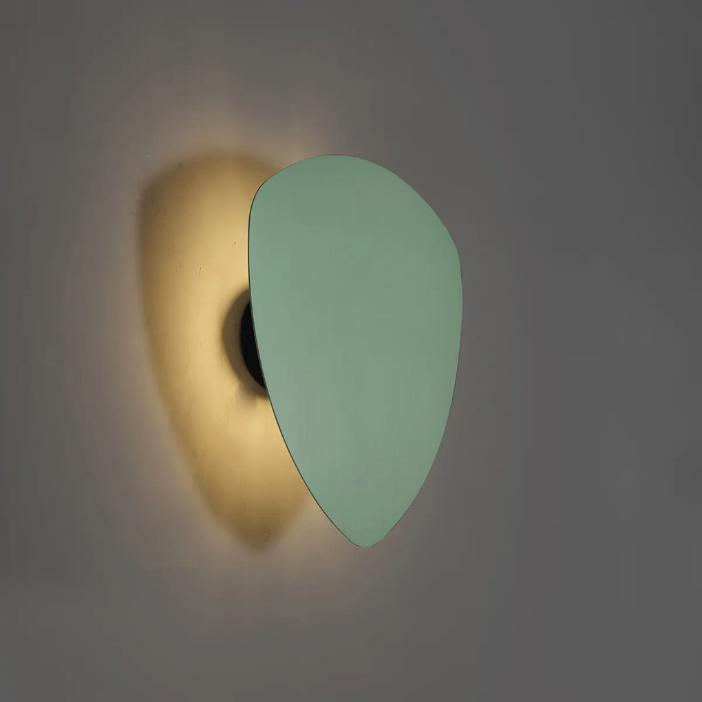 Dizajnová nástenná lampa zelená organická 32 cm 2-svetlá - Pulley