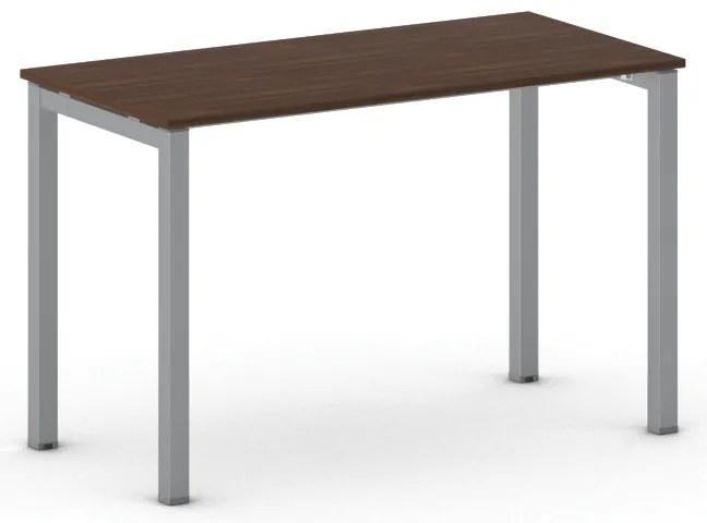 Kancelársky stôl PRIMO SQUARE, 120x60 cm, sivostrieborná podnož, orech