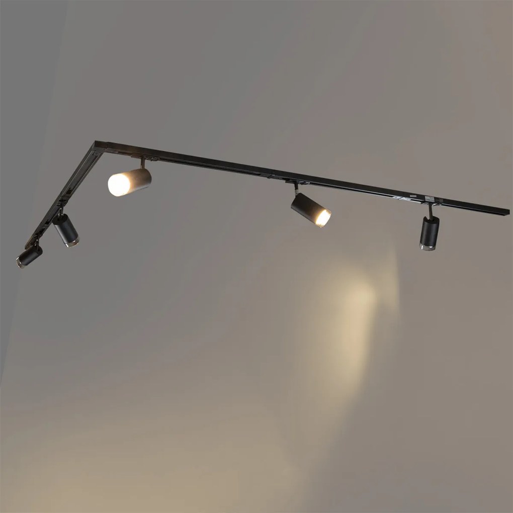 Moderný koľajnicový systém s 5 čiernymi dymovými reflektormi 1-fázový - Iconic Jeana