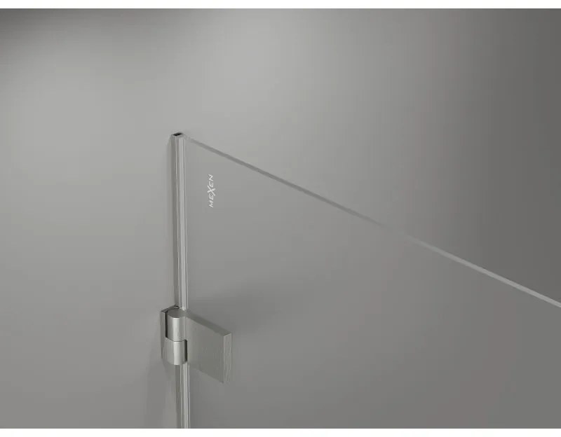 Mexen, Mexen Lunar-B Otočné ľavé sprchové dvere 95 cm, transparentné, brúsený nikel - 832-095-000-97-00-L