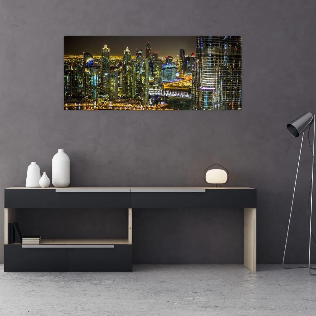 Obraz nočného mesta (120x50 cm)