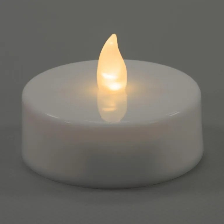 Sada batériových čajových sviečok s časovačom, biela, 8 ks