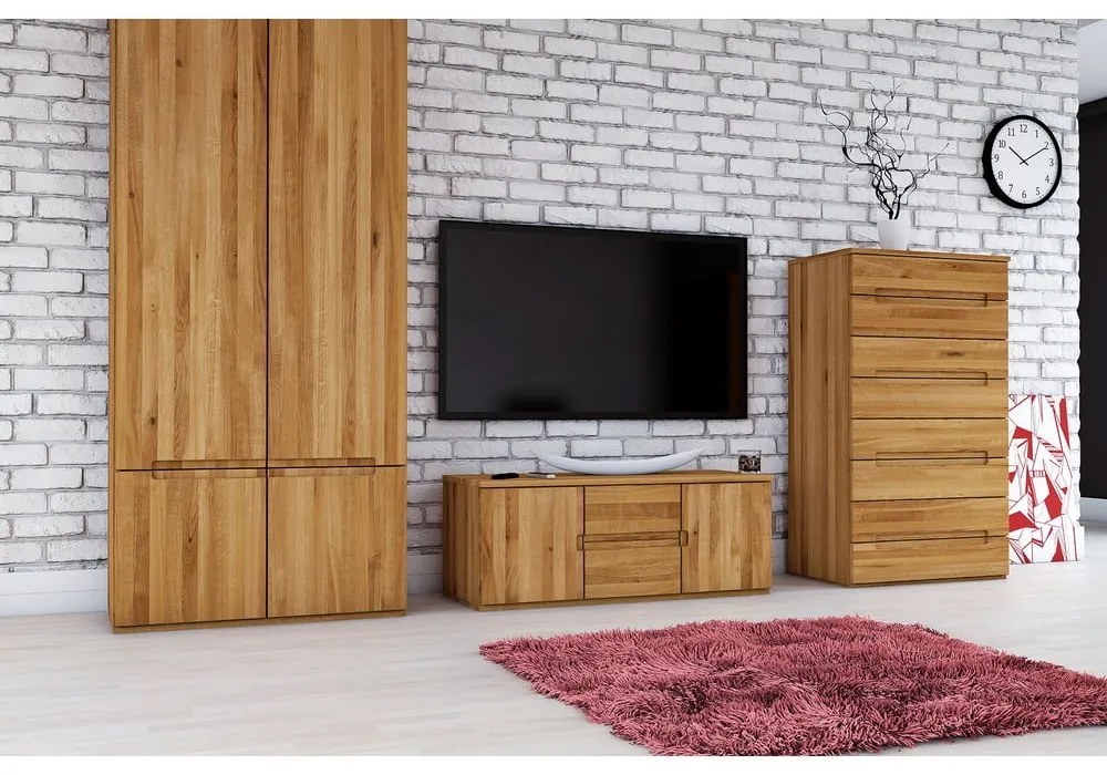 Šatníková skriňa z dubového dreva 90x206 cm Vento 2 - The Beds