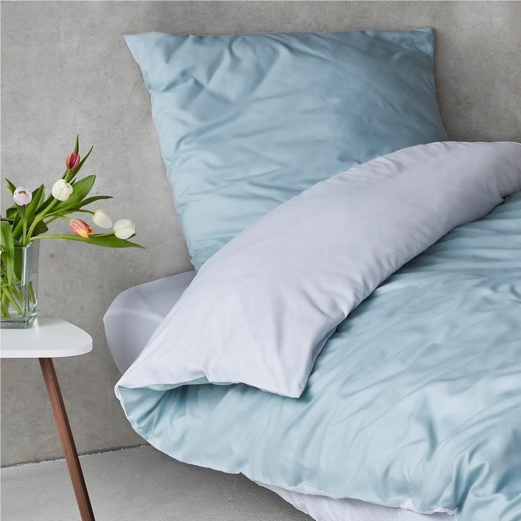 Soft Wonder-Edition, posteľná bielizeň, 135x200cm, modro sivá/biela