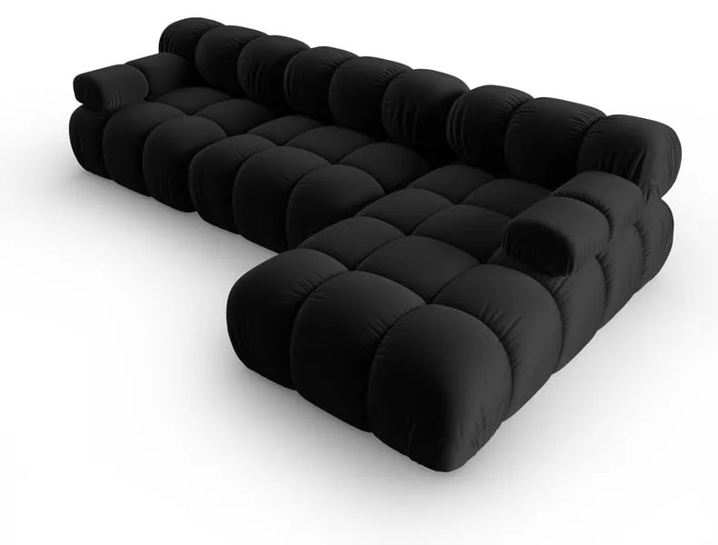 Čierna zamatová pohovka 285 cm Bellis – Micadoni Home