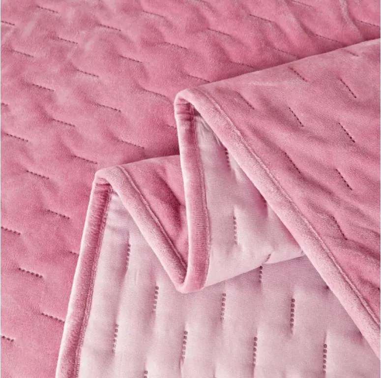 Zamatový prehoz na posteľ ASTRALIA, ružový Rozmer: 200 x 220 cm