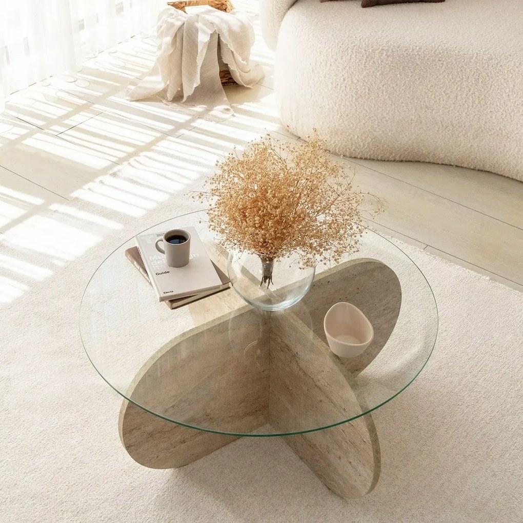 Konferenčný stolík Bubble Travertine