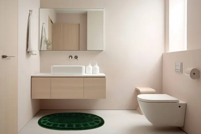 Kúpeľňový koberček Ocean fľaškovo zelený ovál