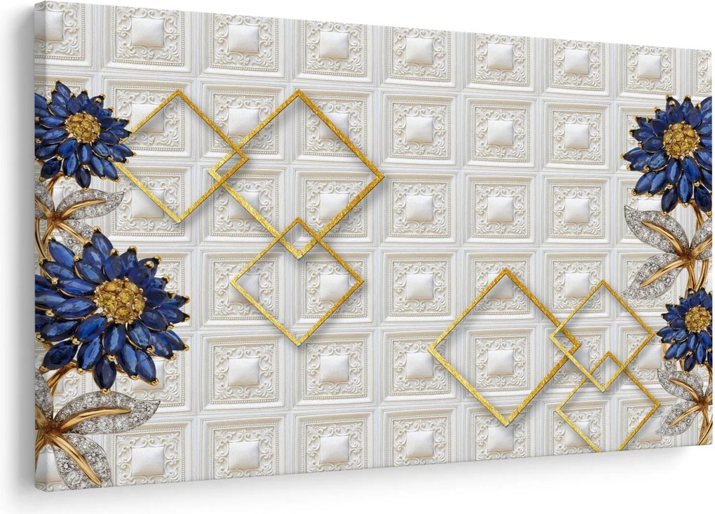Obraz - Diamantové kvety (90x60 cm)