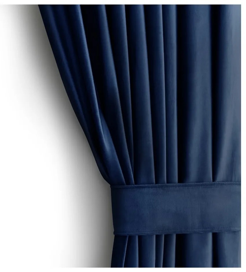 Tmavomodrý zamatový dimout záves 140x270 cm Eyelets – Restilo