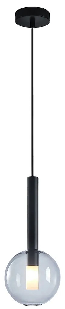 Závesné svietidlo Niko, 1x transparentné sklenené tienidlo, (fi 15cm), b