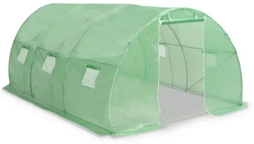 vidaXL Skleník s oceľovými základmi 13,5 m² 450x300x200 cm-