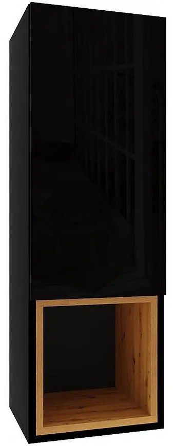 Závesná skrinka Izumi 3 BL-DC čierna mat/lesk/artisan